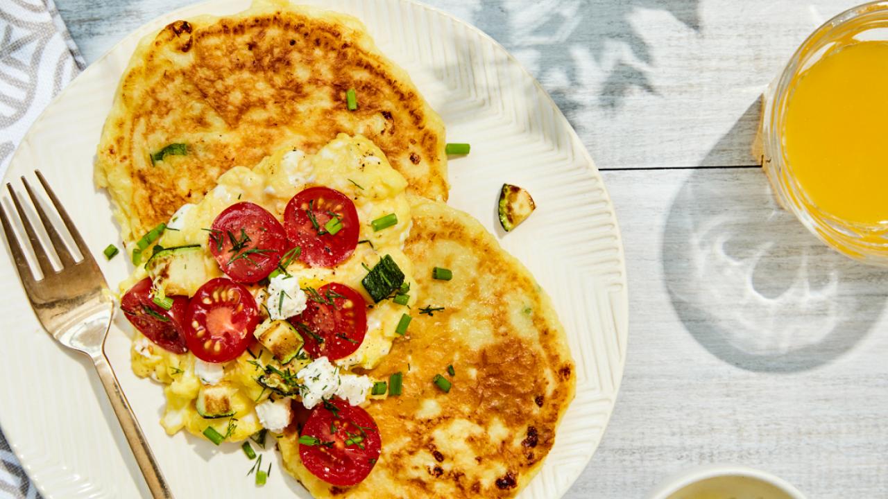 Cottage Cheese Pancakes Scrambled Eggs Salsa Get Cracking